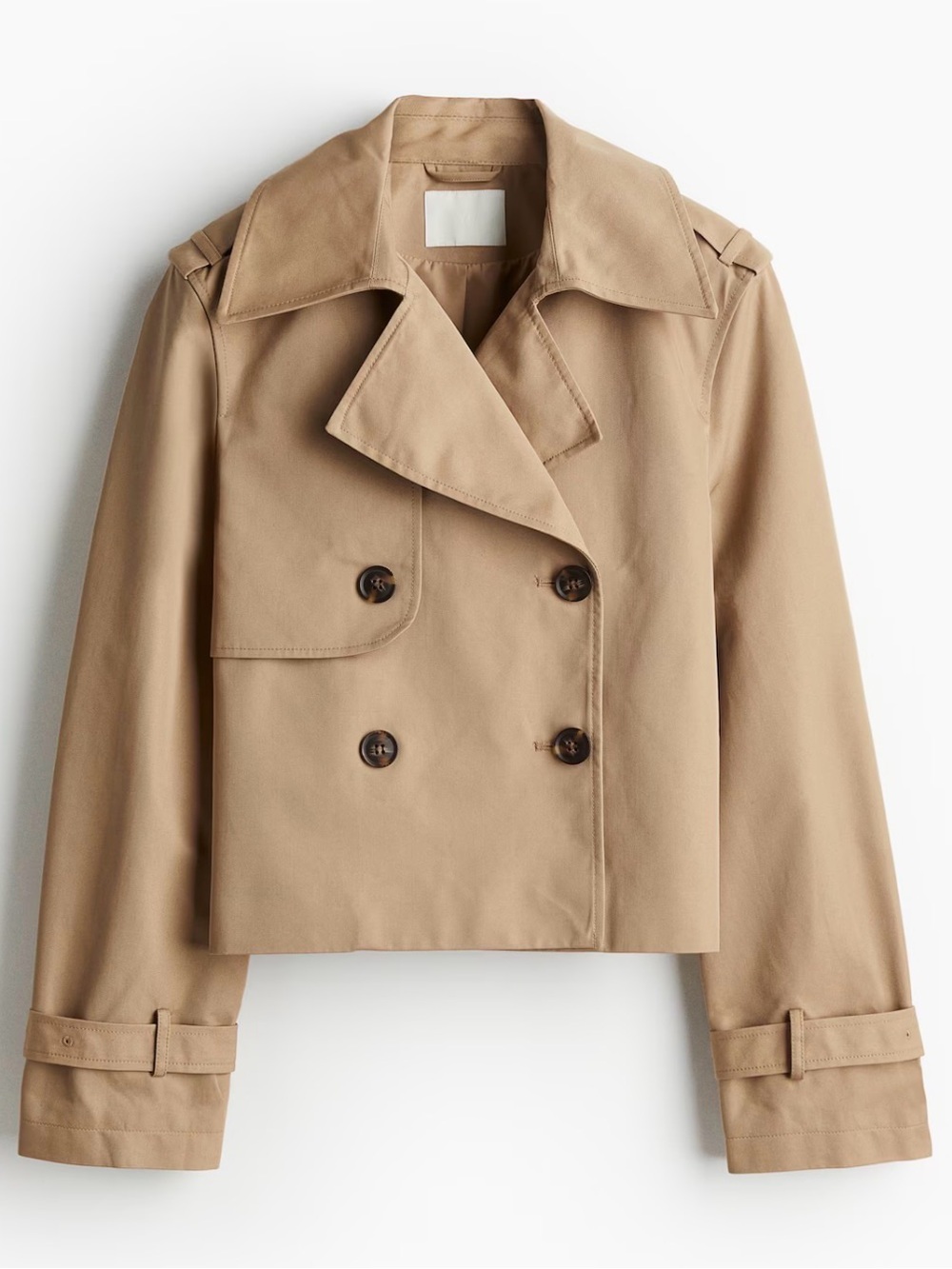 H&M Cropped Classic Trench Coat - Tan